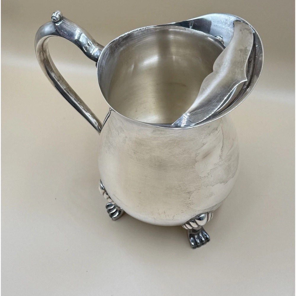Vintage Sheridan Silverplate Creamer Cream Pitcher 3‎ Footed Mid Century 1950s